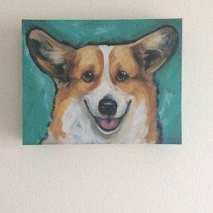 Dog corgi canvas print art decor